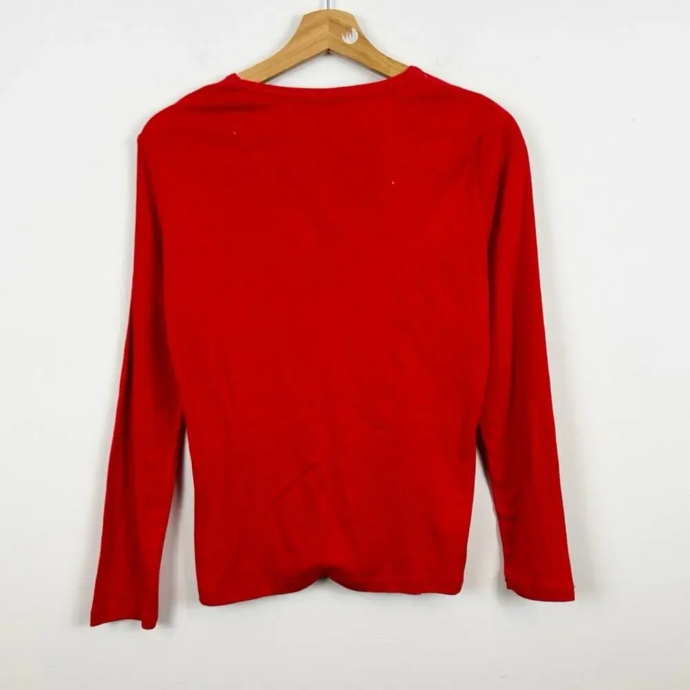 Lauren Ralph Lauren Red Logo Pajama Set with Red Plaid Pants